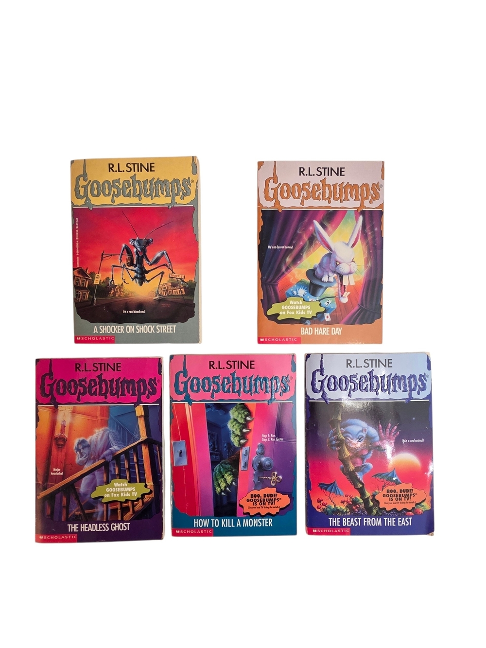 Vintage Goosebumps R L Stein Book Lot Of 5 Mid 90s #35 #37 #41 #43 #46 Kids Teen